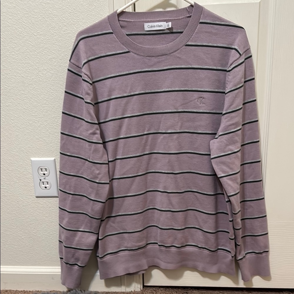 Calvin Klein Purple Striped Sweater